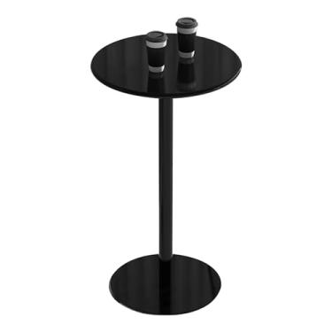 Imagem de Mesa de bar alta mesa de bistrô mesa de centro mesa lateral mesa de jantar redonda preta para sala de estar, varanda, mesa de bar, mesa alta de bistrô com base de metal - mesa alta para ambientes