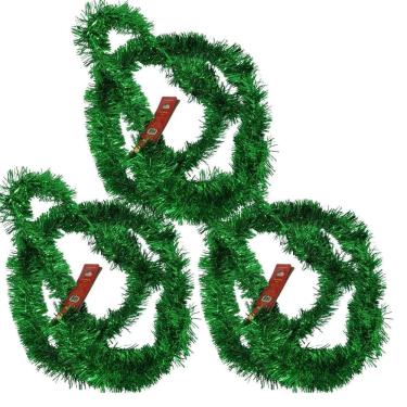 Imagem de Kit 3 Festões Metalizado Verde Brilhante 5cm x 2 metros - Magizi