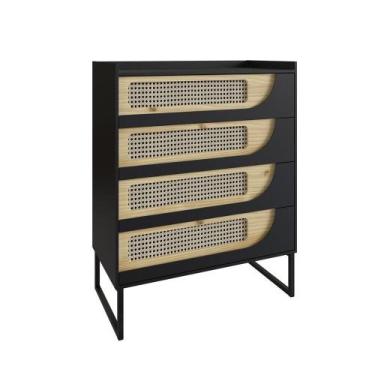 Imagem de Cômoda Édez Namur, 4 Gavetas, Preto Ônix - Herval