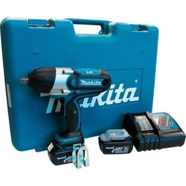 Imagem de Chave de Impacto 18V 1600 RPM Com 2 Baterias Carregador Maleta Torque 