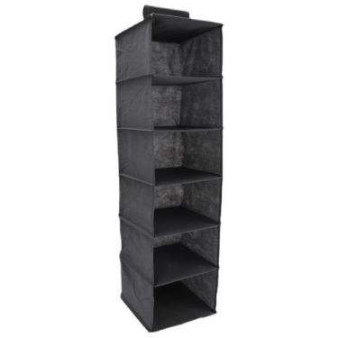 Imagem de Organizador grande de closet com 6 prateleiras divisórias e cabide 120