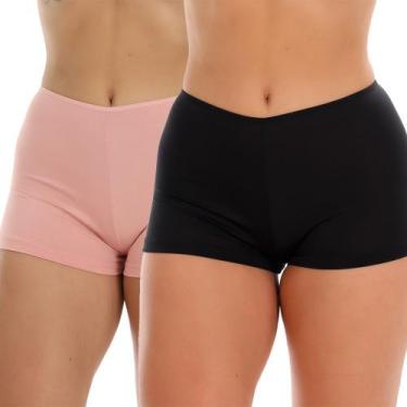 Imagem de Kit 2 Short Íntimo Rosa Preto Fristyle Shortinho Segunda Pele Feminino