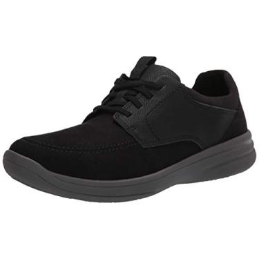 Imagem de Clarks Tênis masculino de renda Step Stroll, Couro preto, 8 Wide