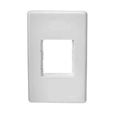 Imagem de Placa 2 Módulos Centrais Com Suporte 4x2 Stella Steck Branco