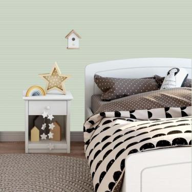 Imagem de Papel de Parede Adesivo Listrado Verde Menta Quarto Bebê 6m - Colaí Ad