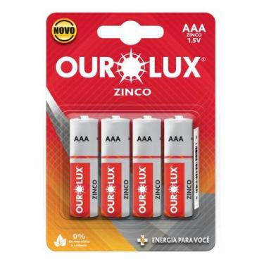 Imagem de Pilha Ourolux Aaa Palito Cilíndrica - Kit De 4 Unidades