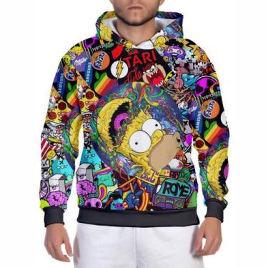 Imagem de Moletom Masculino Feminino Blusa de Frio Marcas Full 3D Desenho Com Ca