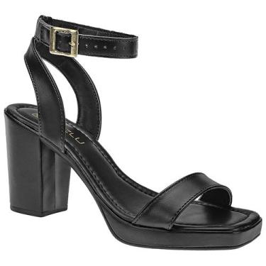 Imagem de Sandália Feminina Meia Pata Salto Bloco Grosso Alto Gáspea - LAZZLU, P