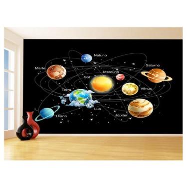 Imagem de Papel De Parede 3D Espaço Estrelas Planetas 3,5M Nsp187 - Você Decora