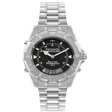 Imagem de Relógio Masculino Digital Technos Skydiver T20557/1P Prata, Branco, T2