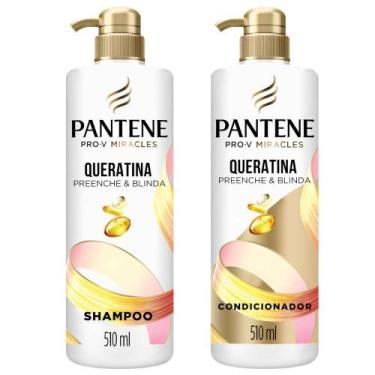 Imagem de Kit Shampoo Pantene Queratina 510ml + Condicionador Pantene Queratina 