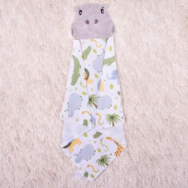 Imagem de Naninha Bebê Safari Bichinhos Fofos de Pelúcia Com Prendedor de Chupet