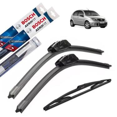 Imagem de Limpador Parabrisa Citroen C3 2005 2006 2007 2008 + Traseira - Bosch -