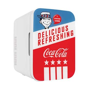 Imagem de Cooluli Mini Geladeira Retro Coca-Cola para Quarto - Carro, Escritório e Dormitório da Faculdade - 10L/12 Lata Pequena Geladeira - Refrigerador Portátil AC/DC 12V e Aquecedor para Comida, Bebidas e Cuidados com a Pele (Coca, Vintage)
