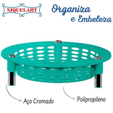 Imagem de Fruteira Organizador Redonda Centro De Mesa Turquesa N381 Niquelart