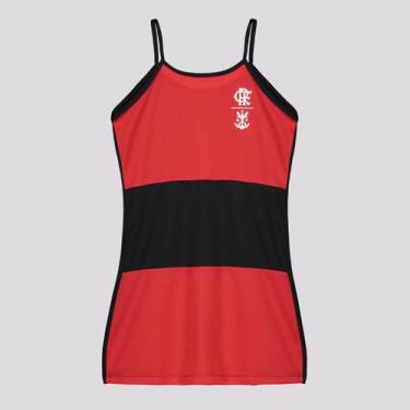 Imagem de Vestido Flamengo Samba Infantil Preta e Vermelha - Braziline, 10 ANOS