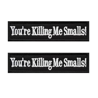 Imagem de Antrix 2 peças "You are Killing Me Smalls" Emblema tático engraçado de motociclista bordado em laço bordado para bonés, jaqueta, mochilas, colete, casaco, uniforme de trabalho, arreios, roupas DIY