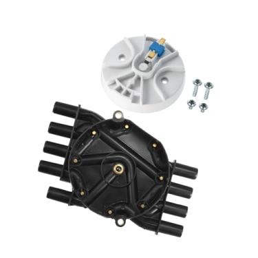 Imagem de Hihaha Conjunto de distribuidor de ignição, tampa do distribuidor e kit de rotor, para Chevrolet Express 1500 1996-2002, plástico, 10452459 10452457, preto, 1 conjunto de material durável