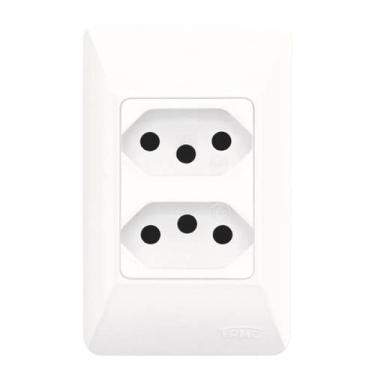 Imagem de Tomada Dupla 2P+T 10A Sistema externo Branco-Fame