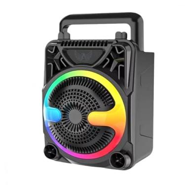 Imagem de Caixa de Som Bluetooth LED RGB USB TF 8W Entrada P10, 3 Polegadas, 100Hz-20KHz, 10 Metros, 1200mAh