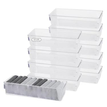 Imagem de KIt 10 Organizador De Gavetas Transparente Acrilico Calcinha - Plastut