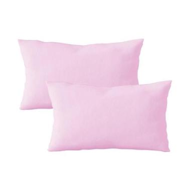 Imagem de Kit 02 Fronhas Avulsa Travesseiro King 50x90 Cm Malha Rosa Arrumadinho