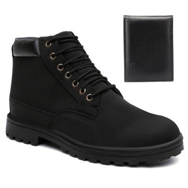 Imagem de Bota Casual Masculina Coturno Confort Solado Tratorado Carteira - Atri