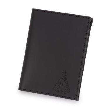 Imagem de Carteira Porta Cartão Em Couro Modelo Masculino Estampa Nossa Senhora 