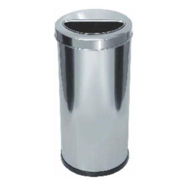Imagem de Lixeira Em Aço Inox Com Aro Meia Lua Inox 22 L Home Office - JSN