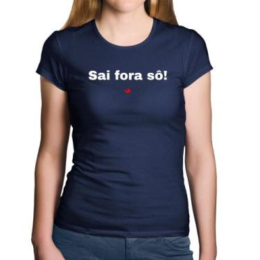 Imagem de Baby Look Algodão Sai fora sô! - Foca na Moda, Marinho, GG