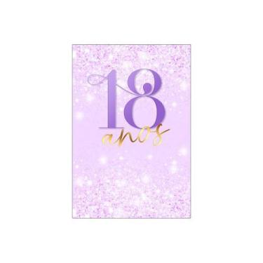 Imagem de Painel De Festa Vertical 1,50 x 2,20 - 18 Anos Efeito Glitter Lilás 21