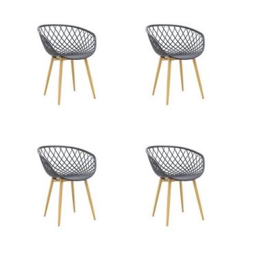 Imagem de Kit 4 Cadeiras Jantar Clarice Preta Polipropileno - Rivatti