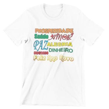 Imagem de Camiseta Adulto Feliz Ano Novo Réveillon Branca - Del France, PP