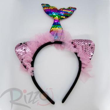 Imagem de Tiara Sereia - Adereço de Carnaval  - Rosa Bebê - Mod 413 - 01 unidade