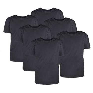 Imagem de Kit com 6 Camisetas Básicas Algodão Chumbo Tamanho GG - Mc Clothing