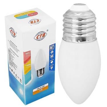 Imagem de Lâmpada Led Vela 1W 127V E27 Branco Quente - CTB