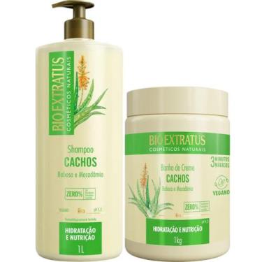 Imagem de Kit Cachos 1 Shampoo 1 Banho 1L Bio Extratus - BIOEXTRATUS