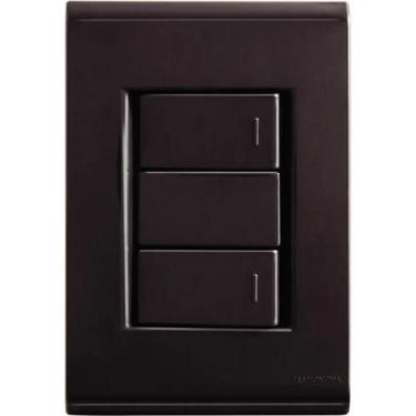 Imagem de Interruptor 2 teclas paralelo liz grafite tramontina   