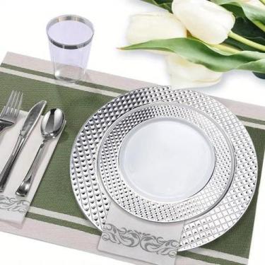 Imagem de Kit 30 Convidados Copo Prato Guardanapos Descartável De Luxo - Udlandi