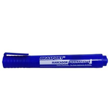 Imagem de Caneta Marcador Permanente Ponta Grossa Chanfrada Seca Rapido Brasfort