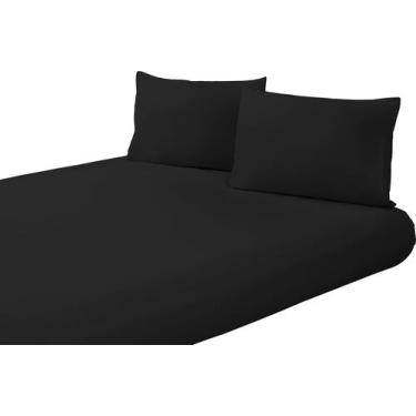Imagem de Roupa De Cama Amor King Lençol Avulso Com Elástico Cores Lisas Hotel -