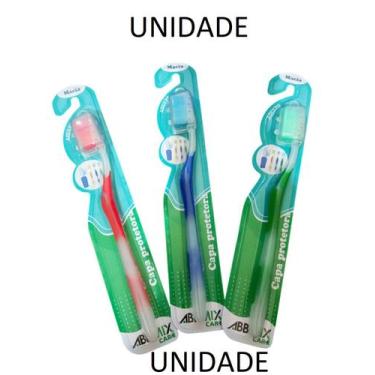 Imagem de ESCOVA DE DENTE MACIA COM CAPA UNIDADE cores variadas - ABBMIX CARE