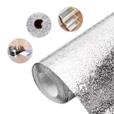 Imagem de 5 Papel Adesivo Impermeável Aluminio Fogão Parede Cozinha - Fwb