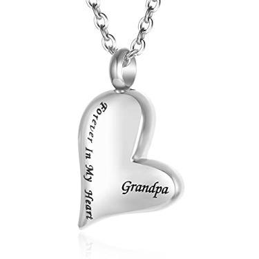 Imagem de Colar de urna de recordação Always in My Heart Cremation Jewelry para cinzas humanas de urna de recordação de uma adorada joia de cinza memorial