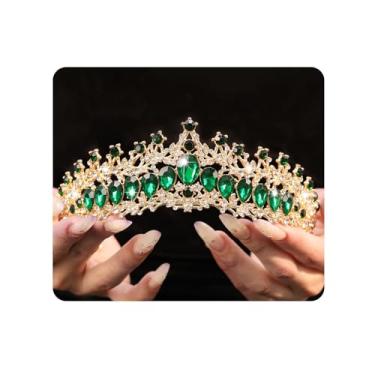 Imagem de Yheahin Tiara de casamento de cristal vintage para mulheres, ouro, prata, strass, coroa de rainha, tiara de princesa, coroa de princesa, acessórios para noivas, aniversário, formatura, fantasia,