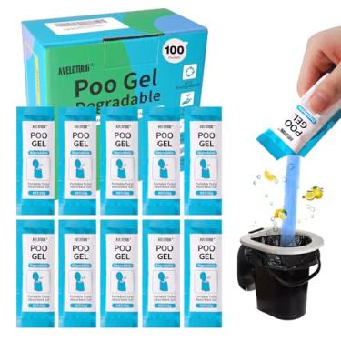 Imagem de Gel em pó absorvente de vaso sanitário, pacote com 100 unidades de gel para acampamento, resíduos sólidos e urina, gel ecológico para atividades ao ar livre, caminhadas, tratamento desodorizante de