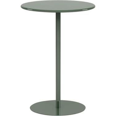 Imagem de Mesa lateral de metal, mesa de centro redonda, mesas de destaque modernas para varanda, quarto, café, cozinha e sala de estar, F, 48 x 62 cm (18,9 x 24,4 pol.)
