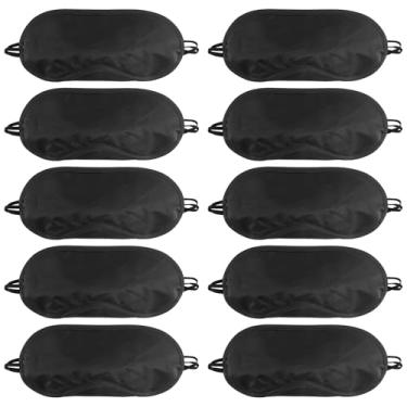 Imagem de NICEMOVIC 10 peças de máscara de olhos vendada para dormir com almofada de nariz e alça elástica para festas, jogos, viagens, capa de dormir embalada individualmente para mulheres, homens e crianças