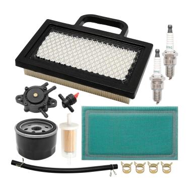 Imagem de laffoonparts 499486S Filtro de ar 492932S Filtro de óleo 597338 Bomba de combustível, substituição para trator de cortador de grama com motor V-Twin 18-26 HP 405577 401577 406577, substitui 698754