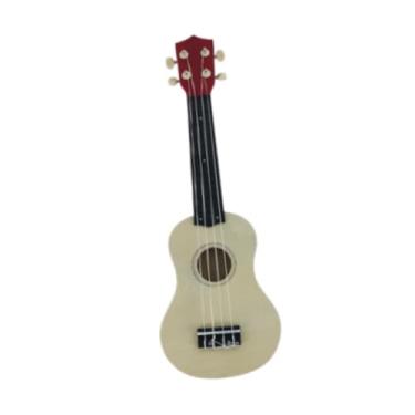 Imagem de YIJU 20,87'' Ukulele de madeira para crianças Brinquedo de brincadeira de faz de conta Guitarra infantil Brinquedo musical Ukulele de 4 cordas para , Claro